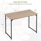 PayLessHere | 39 Inch Computer Desk | Nature | Office Desk with Metal Frame, Adjustable Feet | Water-Resistant, Scratchproof Surface | Sturdy Writing Table for Home Office or Study | Pack of 1