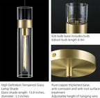 Modern Glass Brass Pendant Lights Kitchen Island, Adjustable Cord Pendant Light Fixtures, Kitchen Pendant Lighting Over Island, Indoor Chandelier for Bedroom Bathroom, Included Bulb