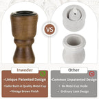 Wooden Taper Candle Holders: Wood Candlestick Holders Rustic Brown Farmhouse Fall Decor for Living Room Dinning Table Centerpiece Christmas Set of 10