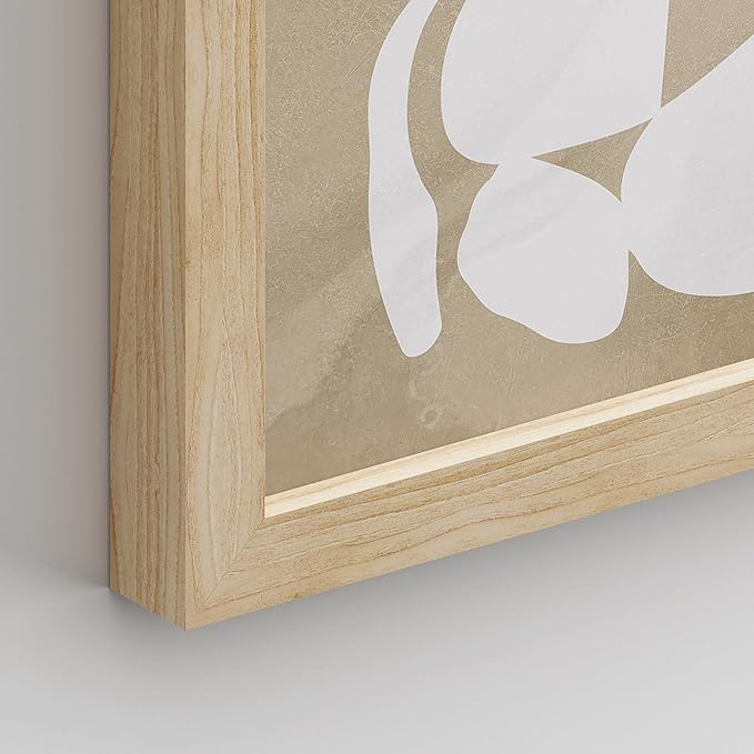 SIGNWIN Framed Tropical Mid-Century Wall Art, Set of 4 Modern Hawaiian Geometric Print Wall Decor Prints, Nature Wilderness Wall Décor for Living Room, Bedroom - 8"x10" Natural