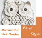 Achart Owl Macrame Wall Hanging-Hand Woven Boho Tapestry-Macrame Wall Decor -Owl Decor for Bedroom, Living Room, Nursery (Beige-L&S)