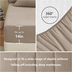 CozyLux Queen Comforter Set Khaki, 7 Pieces Bed in a Bag, Khaki Comforter Queen Size, All Season Bedding Sets with Stitch Quilted Comforter, Flat Sheet, Fitted Sheet, Pillowcases