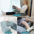 Soft Reading Pillow for Gaming,Arm Rest Lap Desk Pillow,Bed Rest Pillow for Adults Reading,Working,Crocheting,Playing Steam Deck Switch or Sitting in Floor Sofa,Two Side Pockets & Anti-Slip Strip