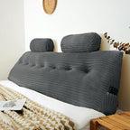 Headboard Wedge Pillow with 2 Pack Neck Roll Pillow Large Headboard Pillow King Wedge Pillow Headboard Soft and Supportive Bed Rest Reading Pillows for Sitting in Bed with Removable Cover