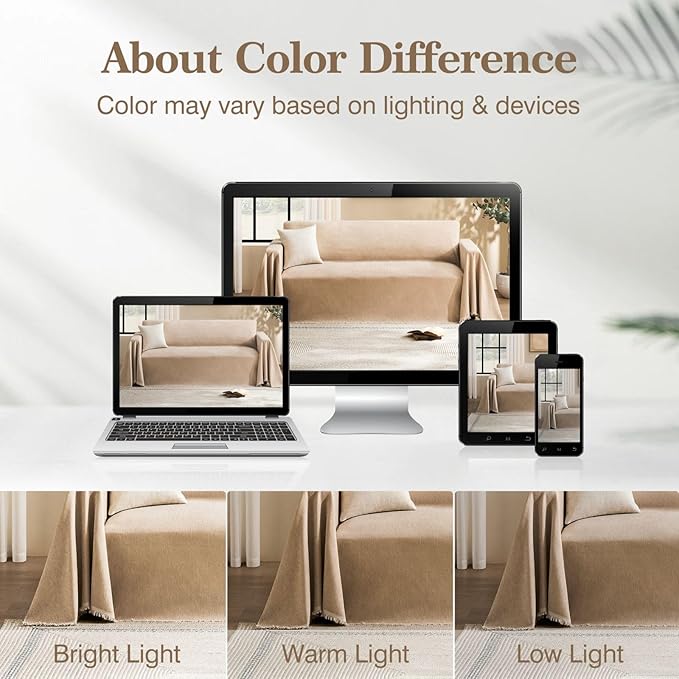 Couch Cover for Dogs Sectional Sofa Covers Washable for 3 Cushion Couch, Chenille Couch Cover Blanket, Sectional Sofa Slipcovers, Multi-Use Furniture Protector for Kids, Pets, 71" X150", Sand