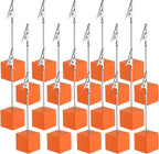 PATIKIL Place Card Holder, 20Pcs Memo Clip Holder Stand with Alligator Clasp Table Number Holders Wooden Base for Pictures Note Card Paper, Orange