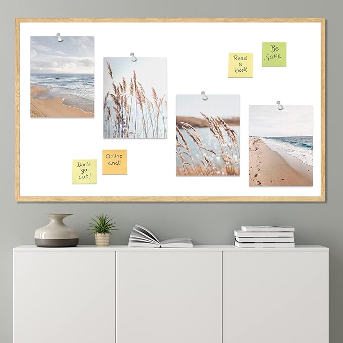 SIGNWIN Poster Bathroom Decor, Wall Art Room Decor Multicolor for Living Room, Bedroom, Office White Beach Grass Cloudy Ocean Sea Wave Horizon Nature Wilderness Realism Landscape - 12"x16"x4