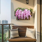 4PCS Artificial Wisteria Hanging Flowers 40'' Tall Lush Fake Wisteria Flowers for Floor Vases Silk Flowers for Wedding Arch Ceremony Window Box Home Garden Backdrop Decoration (Purplish Red)