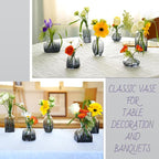 Bud Vases Set of 12, Black Clear Glass Bud Vases, Small Vases for Centerpiece Modern Flower Vases in Bulk, Mini Glass Vase for Wedding Centerpieces, Party Table Decor, Home Déco