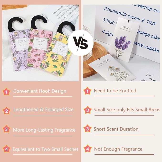 ROSE COTTAGE Large 12 Packs Sea Breeze Hanging Closet Deodorizer Air Freshener Long Lasting Scented Sachets Smell Goods for House