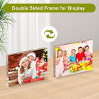 4x6 Acrylic Frames 20 Pack, 20mm Double Sided Magnetic Picture Frames 20% Thicker Block Clear Picture Frames Wedding Table Numbers for Desk Desktop Display Pictures Holder