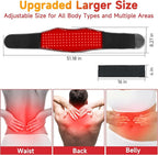 Red Light Therapy Belt for Body: Massage Heating Infrared Light Device, Portable Cordless 660nm&850nm Pad Wrap with Vibration and Rechargeable Battery for Waist Belly Pain Relief Women Men at Home