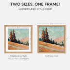 Homeforia 11x11 Picture Frame Wood, High-End Natural Oak 11 x 11 Thin Square Poster Frames with Mat 9 by 9 inch Photo, 11by11 Light Wooden Frame Matted to 9x9 Print, Tempered Glass, Wall Kit, Set of 1