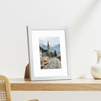 Vittanly 8x10 Picture Frames Set of 9, Shatter Resistant Plexiglass, Display 5x7 Pictures with Mat or 8x10 without Mat, Photo Frames for Wall or Tabletop, Engineered Wood, White