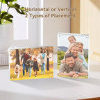 5x7 Acrylic Picture Frames, 20mm Thick Clear Frameless Magnetic Photo Frames, Double Sided Transparent Square Frame Gift for Desktop Display(1 Pack)