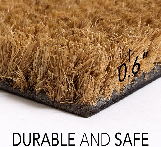 PLUS Haven Pure Coco Coir Doormat with Heavy-Duty Backing (Hello 1)