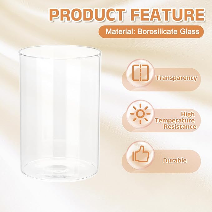 uxcell Hurricane Candle Holder (H:5.9" OD:4"), Pillar Floating Candles Holder Clear Glass Cylinder Flower Vases for Table Centerpiece Wedding Party Home Decoration 2Pcs