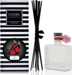 LOVSPA Reed Diffuser Set, Red Currant Scented Oil Diffuser with Sticks, Home Fragrance Accessories for Bathroom Shelf Decor, Aroma Diffusers for Home or Office Desk, USA Made