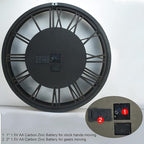 27 inch Large Real Moving Gears Wall Clock with Toughened Glass Cover, Oversized Vintage Solid Wood Farmhouse Clock, Giant Decorative Rustic Wall Clock for Living Room Home Kitchen Office (Brown)