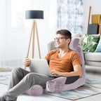 Nestl Reading Pillow Large Bed Pillow, Back Pillow for Sitting in Bed Shredded Memory Foam Chair Pillow, Reading & Bed Rest Pillows Dusty Purple Back Pillow for Bed, Bed Chair Arm Pillow with Pockets