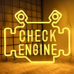 Check Engine Neon Signs for wall decor, Garage Neon Sign for Man Cave, Piston Engine Led Light Signs with Dimmer, Piston Decoration USB Powered with Switch
