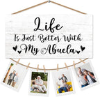Abuela Gifts Picture Frame Photo Holder for Wall, Birthday Gifts for Nana Grandma, Thank You Grandmother Gift、 from Grandchildren Grandkids Hanging Photo Display