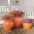 INQCMY Artificial Flowers for Outdoors Faux Plants Fake Flowers Spring Summer Decoration,12 Bundles Faux Silk Colorful Daisy Realistic UV Resistant for Outside Home Planter Window Porch Patio Yard