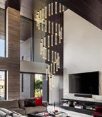 40-Lights High Ceiling Chandelier Modern LED Crystal Chandelier for Foyer Dimmable Spiral Crystal Chandeliers for Entryway Staircase Hallway Living Room Hanging Light Fixture