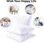 GOLD TEXTILES White Throw Pillows Insert (Pack of 4) Polyester Sham Stuffer Throw Pillow - Lightweight Square Indoor Decorative Pillows - Bed and Cushion Couch Pillows (4, 20 x 20)