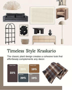 ZonLi Brown Throw Blanket, 50" x 60" Fall Decorative Classic Blankets with Tassel for Couch, Bed, Sofa, Chair, Outdoor, Cozy Warm Lightweight Blankets (Brown)