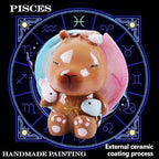 Capybara Zodiac Figurine, Pisces Animal Theme Desk Decor, Resin Collectible (Pisces)