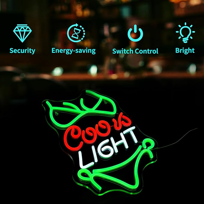 Crs Light Neon Signs for Wall Decor Beer Bar Signs for Man Cave Decor Green LED Neon Sign for Room Neon Light Sign for Wall Decor Birthday Party USB Powered