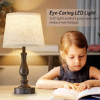 Table Lamps for Bedrooms Set of 2 - Touch Bedside Lamps with USB C+A Ports - 3 Way Dimmable Nightstand Lamps for End Tables Farmhouse Night Stand Lamps for Living Room Bed Side Guest Room