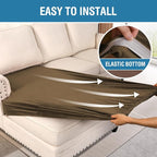 H.VERSAILTEX Velvet Stretch Individual Chaise Cover Sectional Couch Covers for L Shaped Sofa Both Left/Right Furniture Protector Seat Cushion Sofa Cover (1 Piece Chaise Cover, Bronze Brown)