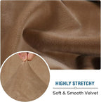 H.VERSAILTEX Velvet Stretch Individual Chaise Cover Sectional Couch Covers for L Shaped Sofa Both Left/Right Furniture Protector Seat Cushion Sofa Cover (1 Piece Chaise Cover, Camel)