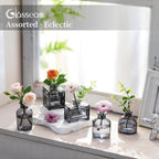 Glasseam Bud Vases in Bulk 40: Gray Glass Vases for Centerpieces Cute Small Vases for Flowers Mini Decorative Tiny Centerpiece Table Decor for Wedding Party Dining Room Decoration