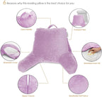 Nestl Reading Pillow for Kids, Small Bed Pillow, Back Pillow for Sitting in Bed, Memory Foam Chair Pillow, Reading & Bed Rest Pillows, Lavender Back Pillow for Bed, Arm Pillow with Pockets