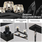 72 Inch Black Rectangle Wagon Wheel Chandeliers, Chandelier for Dining Room Over Table, Modern Crystal Long Chandelier for High Ceiling, Farmhouse Large Linear Chandeliers for Kitchen Island