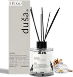 Duša Santal Reed Diffuser & Sticks - 5 Fl Oz Essential Home Fragrance Decor for Bathroom, Office & Living Spaces – Stylish & Long-Lasting Room Air Freshener -Ideal for Housewarming & Special Occasions