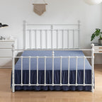 Twin Size Bed Skirt Ruffled Bed Skirt with Split Corners, 18 Inch Drop Dust Ruffle Bed Skirt with Platform, Blue (Twin - 18" Drop)