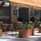 Corten Steel Corner Metal Planter Box Garden Steel Planter Pot for Patio Modern Farmhouse Rustic Design (L36 x W12 x D16, Rusted)