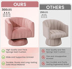 Kromax Swivel Accent Chair, Mid Century 360 Degree Barrel Chair with Armrest, Overstuffed Tufted Velvet, Ideal for Living Room, Bedroom, Reading Room, Light Pink