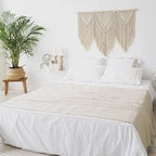 large macrame wall hanging - Boho Tapestry Macrame Wall Decor Art- Chic Bohemian Handmade Woven Tapestry Home Decoration for Bedroom Living Room Apartment Wedding Party - 43"x32" (Beige-Triangle)