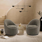 COLAMY Swivel Accent Chair Set of 2, 360° Swivel Round Chair with Hidden Storage, Modern Small Barrel Armchair for Living Room/Bedroom, Green