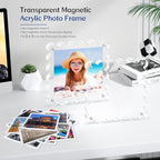 Acrylic Picture Frames .5×5inch 2Pack - Double-Sided Scalloped Photo Frame, 20mm Ultra-Clear Block, Modern Desktop Display for Home/Office Decor (2 Pack, 5X5)