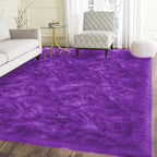 Latepis Purple Sheepskin Large 5x7 Area Rugs for Living Room Throw Rugs for Bedroom Washable Faux Fur Rug Fluffy Fuzzy Boho Rug Home Decor Rectangle