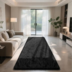 Soft Runner Rugs for Bedroom, Black 3x7 Area Rugs Fluffy Rug Shaggy Area Rug Carpet, Bedside Rug for Living Room Bedroom Kids Room Home Decor