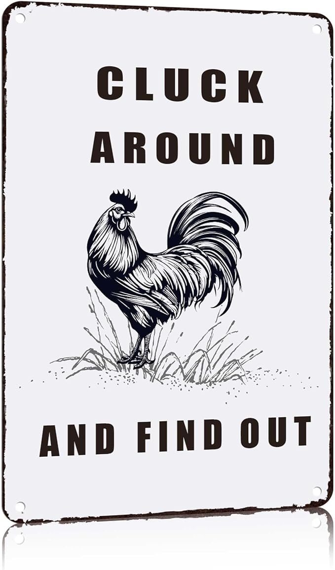 Chicken Coop Accessories Metal Signs,Funny Chickens Tin Signs - Chicken Decor Farmhouse Wall Decor,Chickens Gifts Rustic Farm House Decorations for Home/kitchen/Outdoor Garden