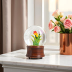 Fall Autumn Decor Tulip Snow Globe Musical, Tulip Themed Gifts, Indoor Fall Decorations, Thanksgiving Gift Ideas.