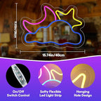 Moon Cloud Star Neon Sign, Large Neon Light for Bedroom, Dimmable Cloud Neon Sign for Living Room, Game Room Wall Decor, Handmade Birthday/Festival Gifts 16.5''x 11 inch